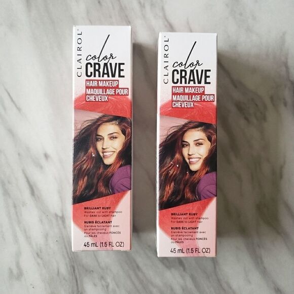 2X Clairol Color Crave Hair Makeup Brilliant Ruby Red NWT - Picture 1 of 4